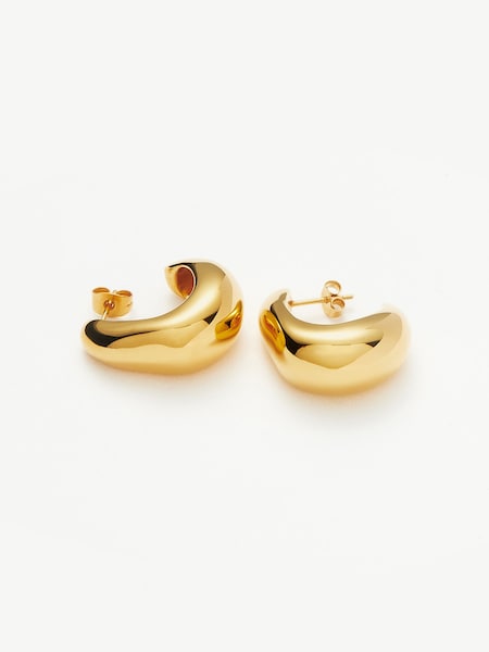 Gold Tone Dome Medium Hoop Earrings (AR2714) | £110