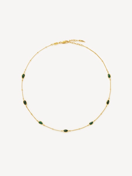 Gold Tone Magma Gemstone Charm Choker Necklace (AR2718) | £140