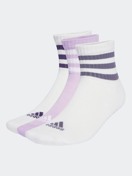 White 3-Stripes Cushioned Sportswear Low Cut Socks 3 Pack (AR3740) | £12