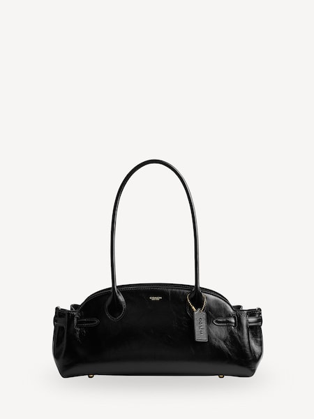Black Glazed Leather Empire Carryall Bag (AR6454) | £450