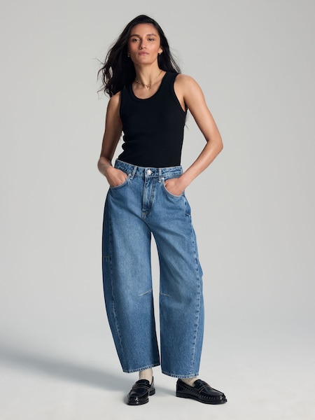 Blue Charlie High Rise Barrel Jeans (AR6965) | £300
