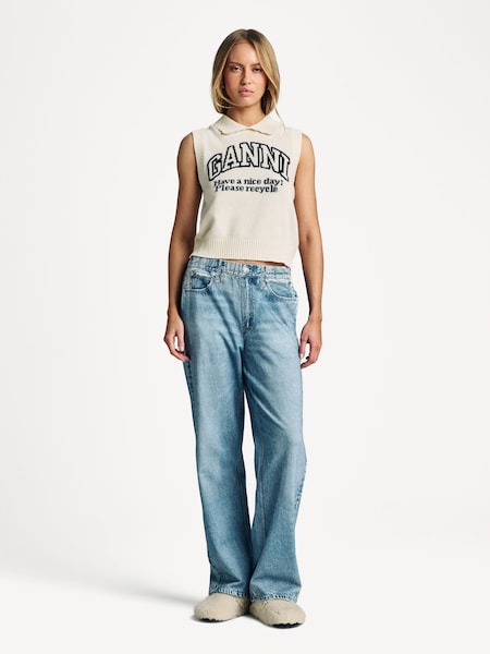 Blue Miramar Wide Leg Jeans (AR6967) | £195