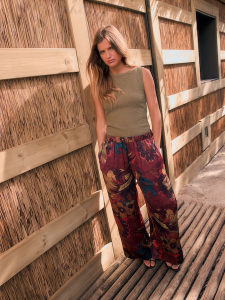 Multi Crinkle Satin Wide Leg Trousers (AR9511) | £30
