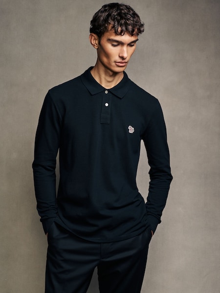Zebra Logo Long Sleeve Polo Shirt (AT3105) | £90
