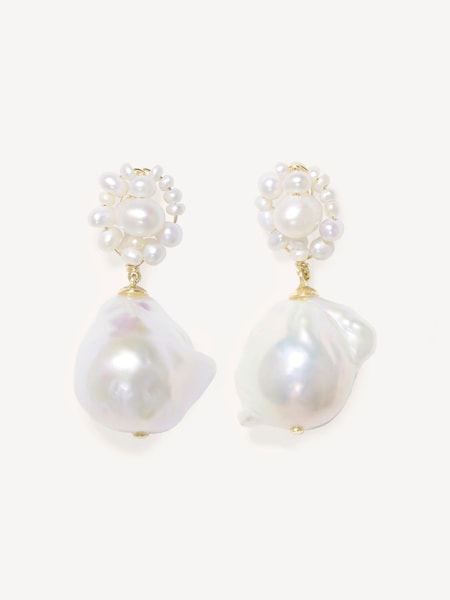 Gold Tone Tra-la-la Pearl Earrings (AT3147) | £235