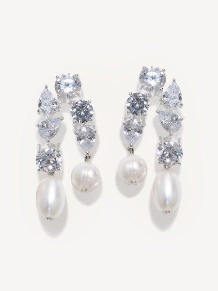 Silver Tone Cascading Earrings (AT3158) | £295