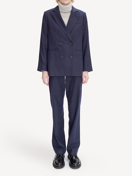Blue Pinstripe Lucy Double Breasted Blazer (AT6086) | £510