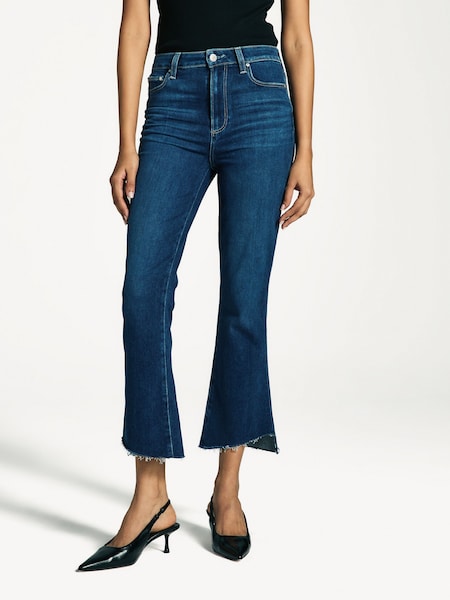 Blue Claudine Crop Raw Hem Straight Jeans (AT7780) | £275