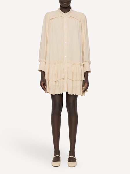 Cream Lacey Embroidery Tunic Dress (AT8075) | £550