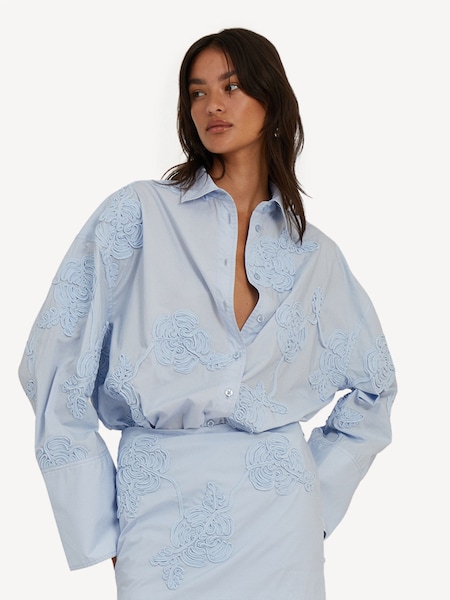 Blue Oversized Flower Shirt (AT8110) | £240