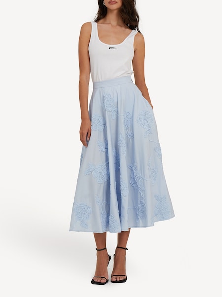 Blue Flower Maxi Skirt (AT8112) | £490