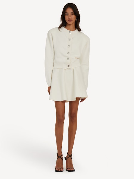 White Firm Knit Cardigan (AT8113) | £240