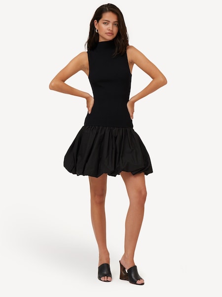 Black Knit Racer Cut Dress (AT8116) | £305