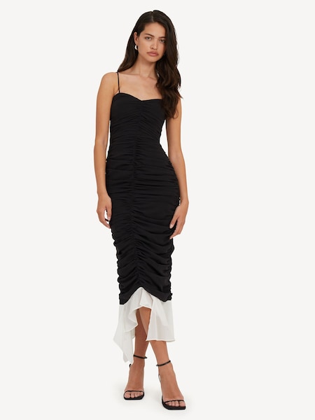 Black Two Layer Midi Dress (AT8120) | £280