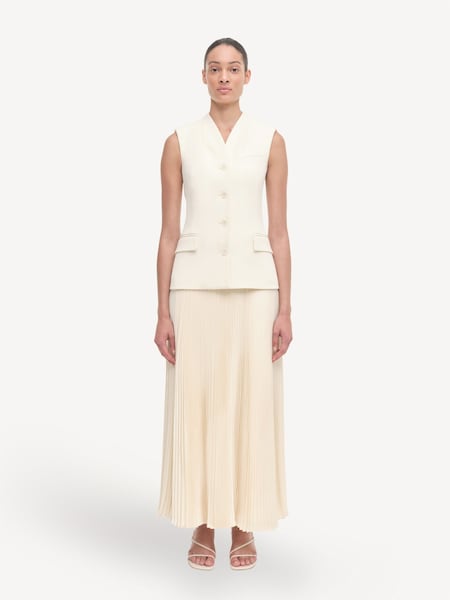 White Georgina Waistcoat Midi Dress (AU1022) | £710