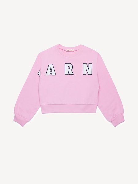 Pink Logo Cropped Crew Neck Sweatshirt (AU1684) | £118