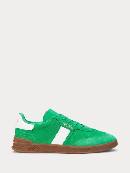 Green Womens Aera Suede Low Top Trainers (AU2553) | £139