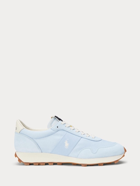 Blue/Ecru Womens Suede Low Top Trainers (AU2555) | £139