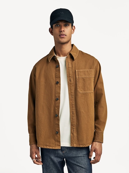 Brown Embroidered Overshirt (AU6151) | £240