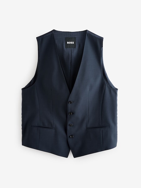 Blue White Slim-Fit Wool Waistcoat (AV3124) | £159