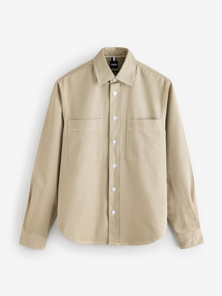 Natural Relaxed Fit Shirt In 100% Cotton Twill (AV3905) | £159