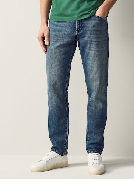 Denim Blue Tapered Fit Comfort Stretch Denim Jeans (AV4367) | £119