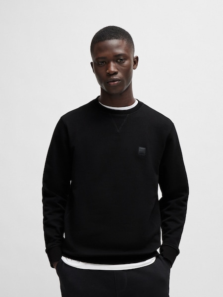 Black Relaxed Fit Westart Logo Patch 100% Cotton Terry Jersey Sweatshirt (AV5422) | £99
