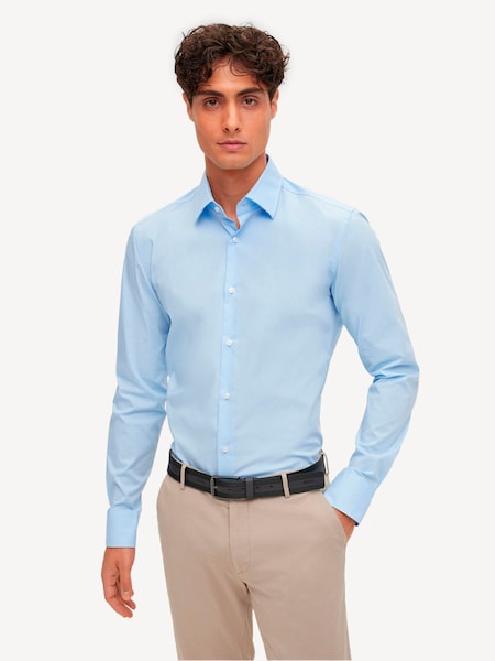 Blue Slim Fit Stretch Poplin Shirt (AV5454) | £89