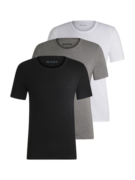 Black/Grey/White Classic Crew Neck T-Shirts 3 Pack (AV5486) | £45