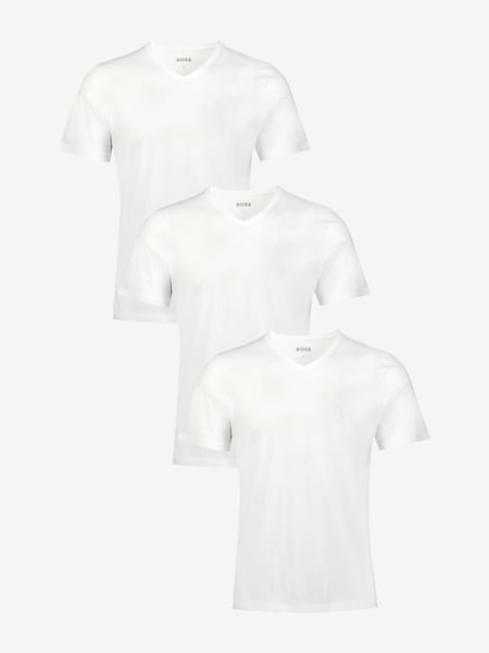 White Off V-Neck Classic 100% Cotton T-Shirts 3 Pack (AV5523) | £45