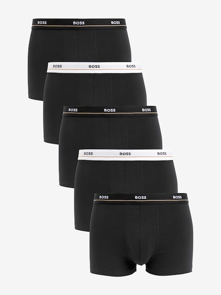 Black Essential Stretch Cotton 5 Pack Boxers (AV5579) | £69