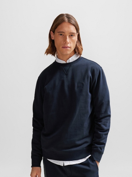 Blue Relaxed Fit Westart Logo Patch 100% Cotton Terry Jersey Sweatshirt (AV5585) | £99