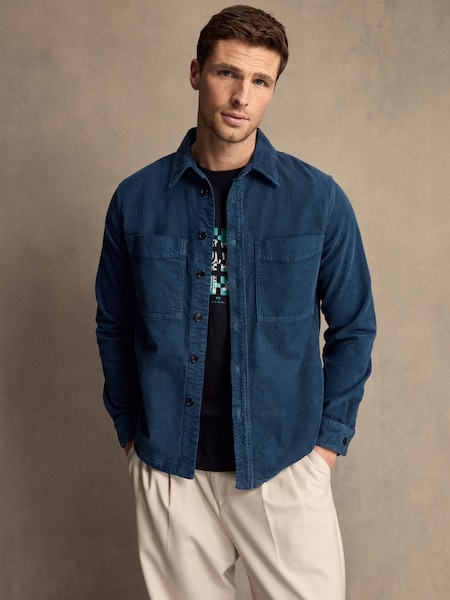 Blue Corduory Pocket Detail Shirt (AV7836) | £225
