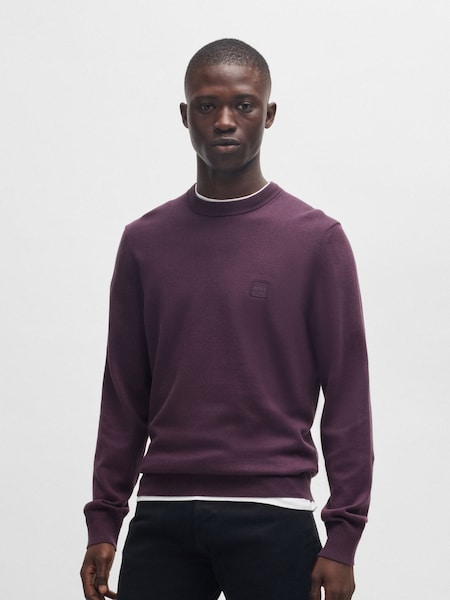 Purple Regular Fit Logo Patch Jumper with Cashmere (AV8721) | £119