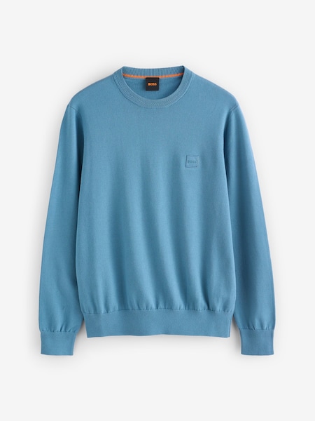 Blue Floral Regular Fit Logo Patch Jumper with Cashmere (AV8723) | £119