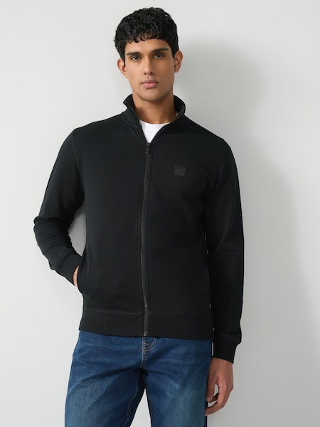 Black Zip-Up 100% Cotton Terry Jacket (AV9161) | £139