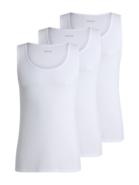 White Ribbed 100% Cotton Vest Tops 3 Pack (AV9425) | £45