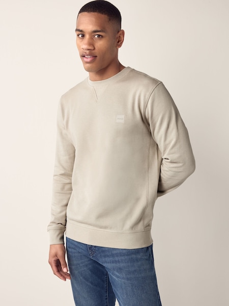 Natural Relaxed Fit Westart Logo Patch 100% Cotton Terry Jersey Sweatshirt (AV9992) | £99
