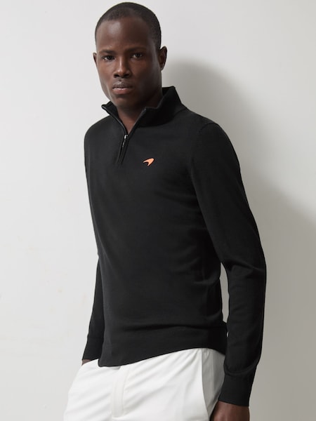Black Hatch McLaren F1 Team Merino Half-Zip Jumper (AW1190) | £128