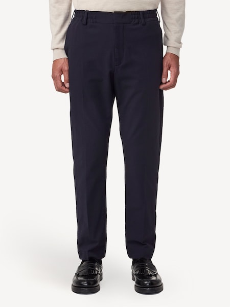 Blue Navy Billie Slim Leg Seersucker Tailored Trousers (AW2869) | £200