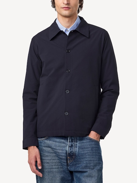 Blue Navy Zander Seersucker Overshirt (AW2885) | £300
