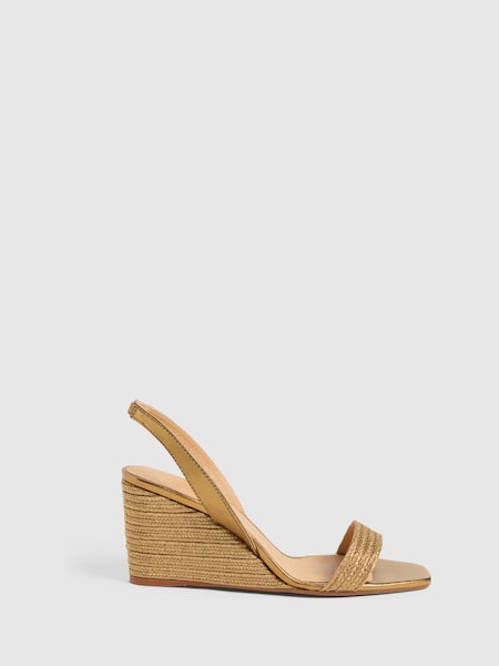Gold Braided Wedge Sandals (AW4305) | £199