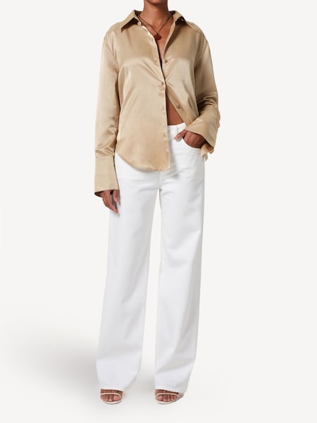 White Annina High Rise Wide Leg Jeans (AW9032) | £310