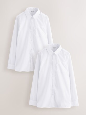 White Regular Fit Extra Long Sleeve School Shirt (10-17yrs)