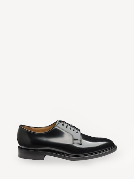 Polished Plain Front Derby Black Shoes (AY1761) | £125