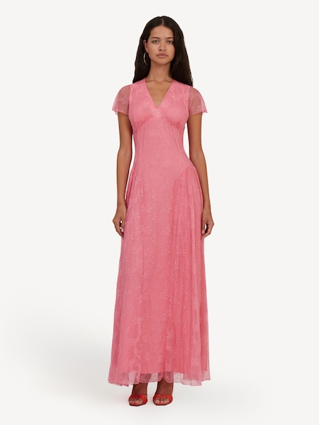 Pink Lace Maxi Dress (AY2751) | £240