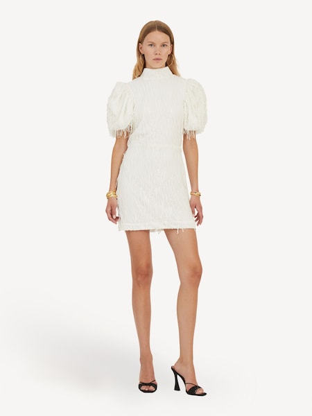 White Mini Puff Sleeve Dress (AY2753) | £290