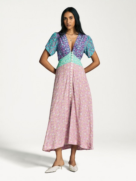 Pink Novara Button Down Midi Dress (AY3127) | £295