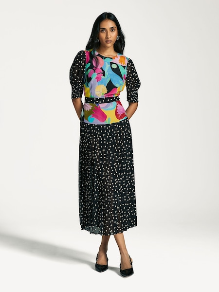 Black Cozi Tulip Print Midi Dress (AY3134) | £392