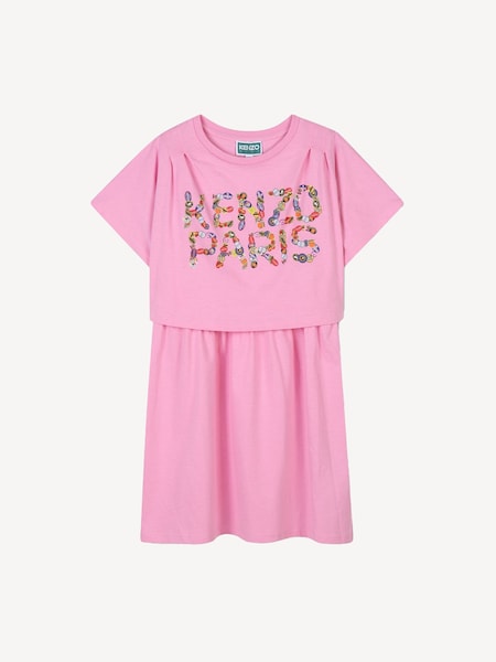 Pink Short Sleeve Fruit Logo T-Shirt Dress (AY4028) | £100 - £105
